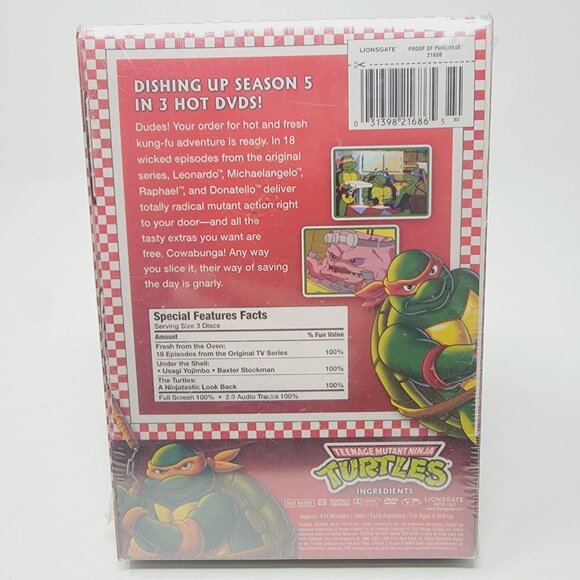 Ninja Turtles TMNT collectable DVDs Season 5 3 discs Sealed - Picture 2 of 3